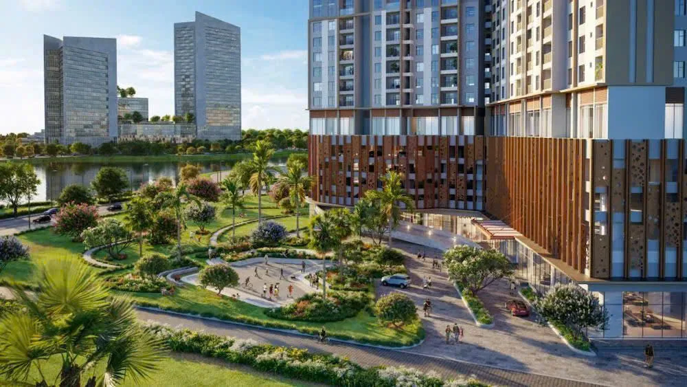Không gian cảnh quan nội khu trong hình ảnh dự án